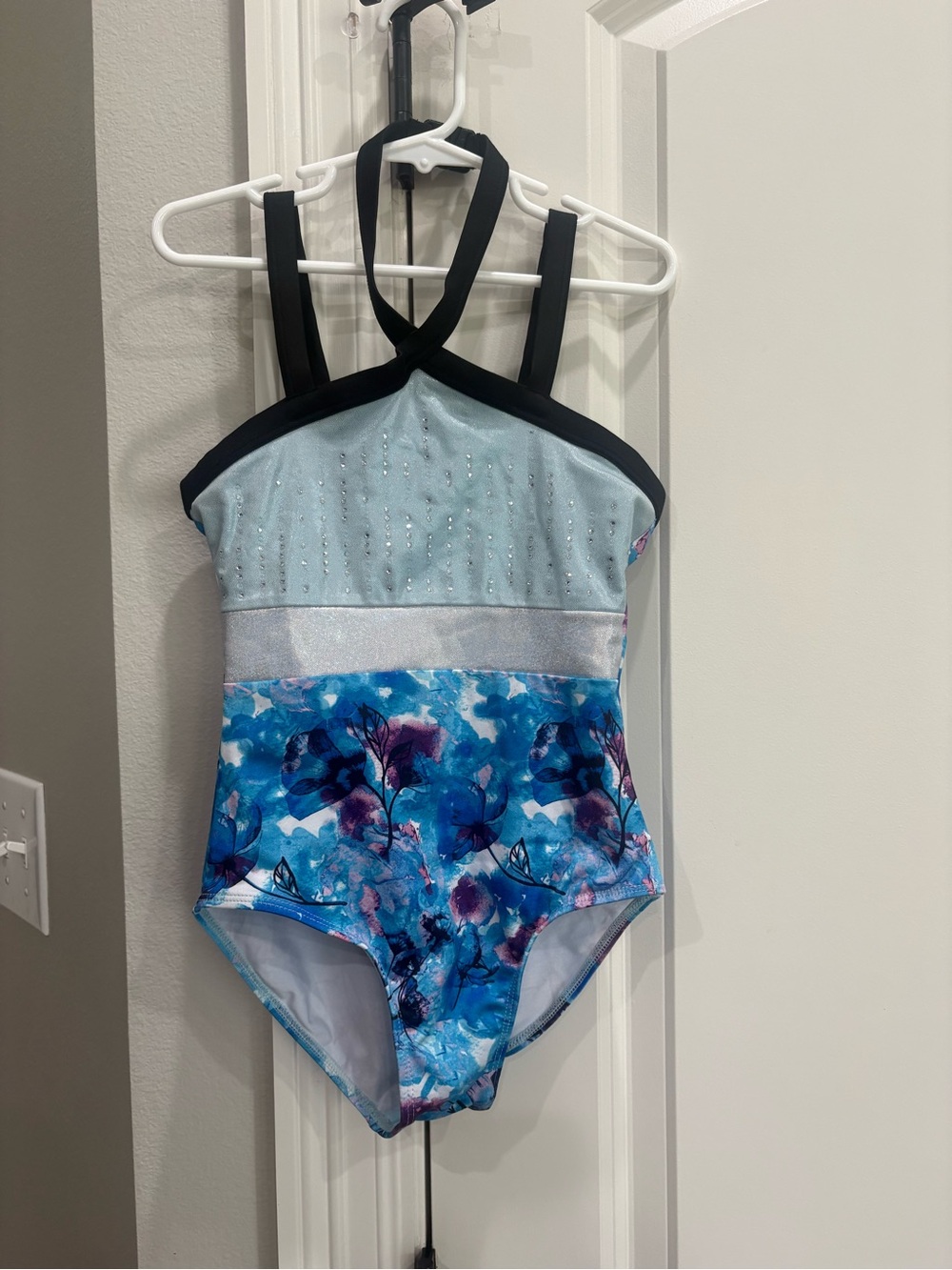 Justice Dance shades of blue leotard Small 7/8 *Missing Stones** Otherwise GUC
